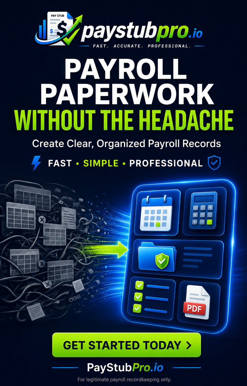 Organize payroll details into a clear pay stub record
